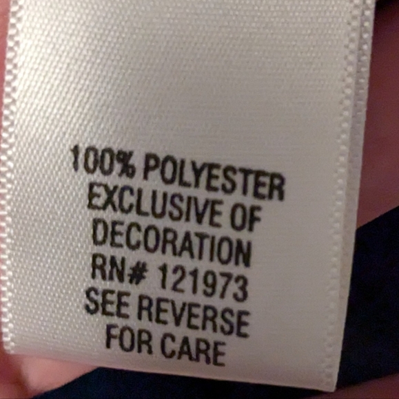 Simply Vera Wang Navy and Blue Silky Long Sleeve Top Blouse Tunic Sz. M - Picture 7 of 8